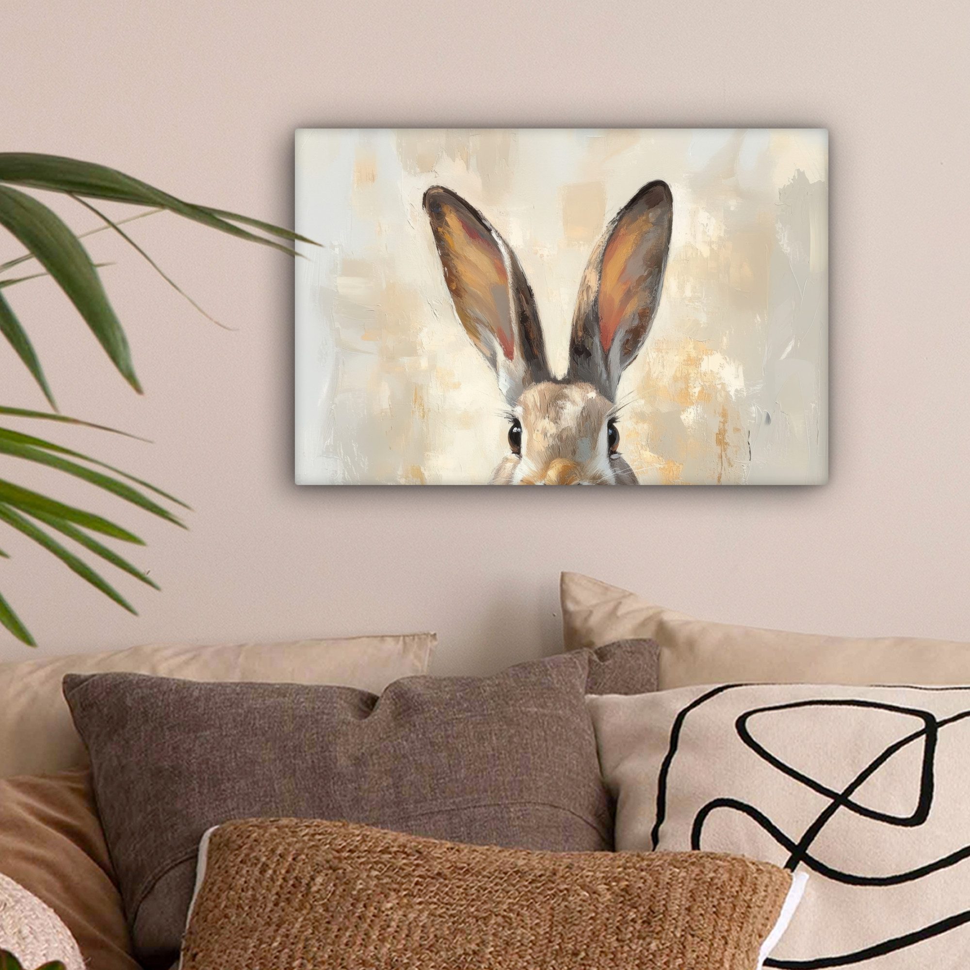 OneMillionCanvasses® Leinwandbild Hase - Ohren - Braun - Ostern Deko, Fotod günstig online kaufen