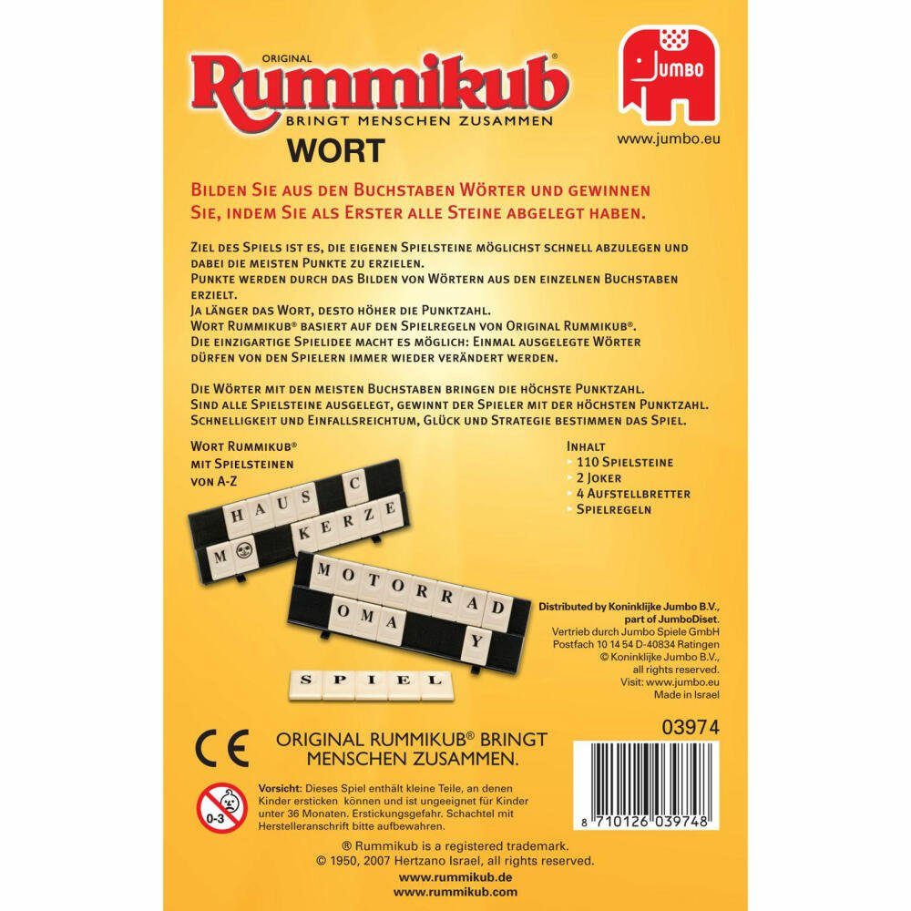 Jumbo Spiele Spiel Original Rummikub Wort Kompakt in Metalldose