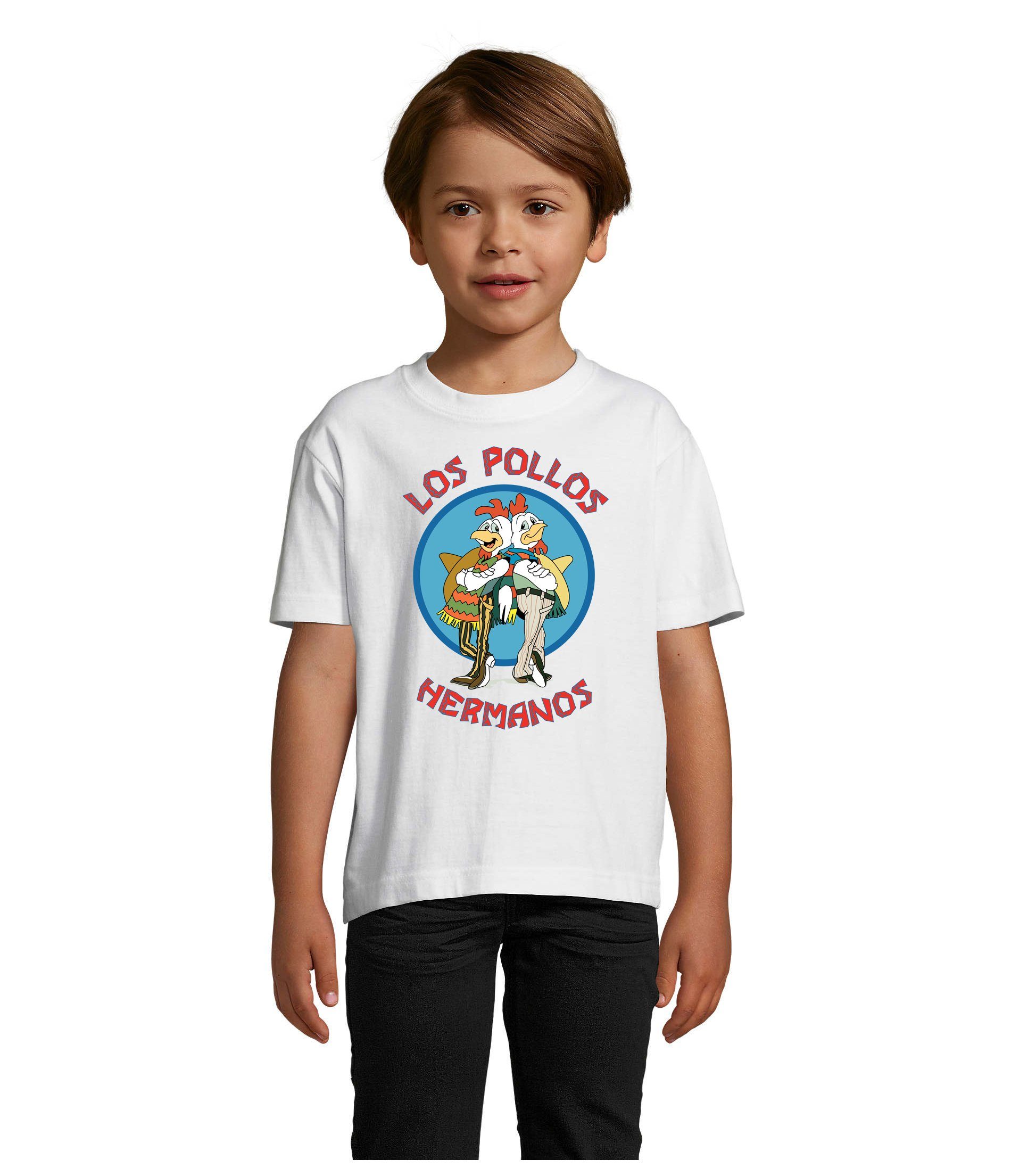 Blondie & Brownie T-Shirt Kinder Jungen & Mädchen Hermanos Hühner Los Pollos in vielen Farben Weiß