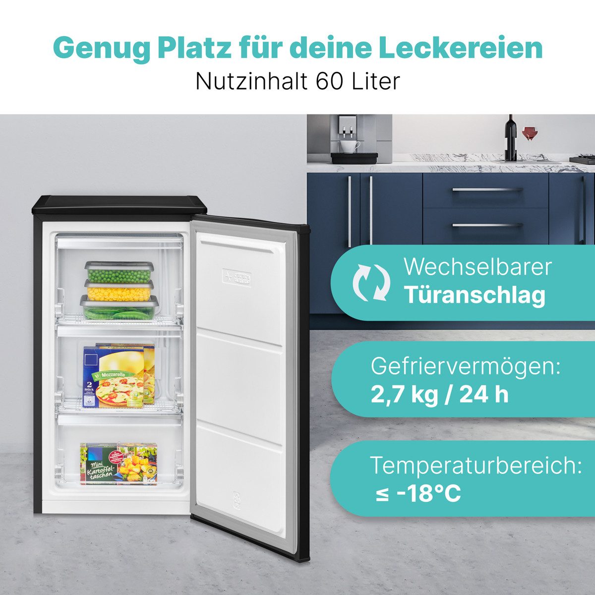 BOMANN Gefrierschrank GS 7256, 83.5 cm hoch, 45 cm breit, Gefrierschrank klein, 4 Sterne-Gefrierfach