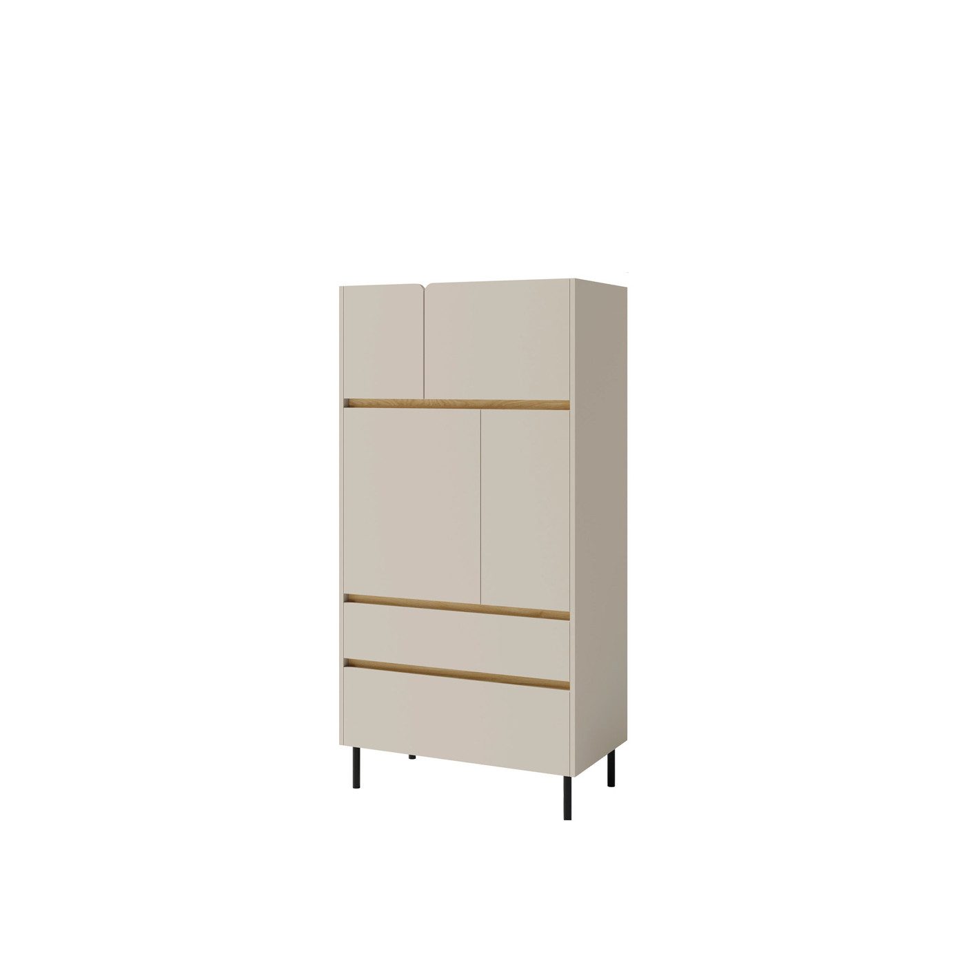 Marmex Möbel Hochkommode LUCA LC5 4 Türiger Schrank 2 Schubladen, Kommode, Sideboard