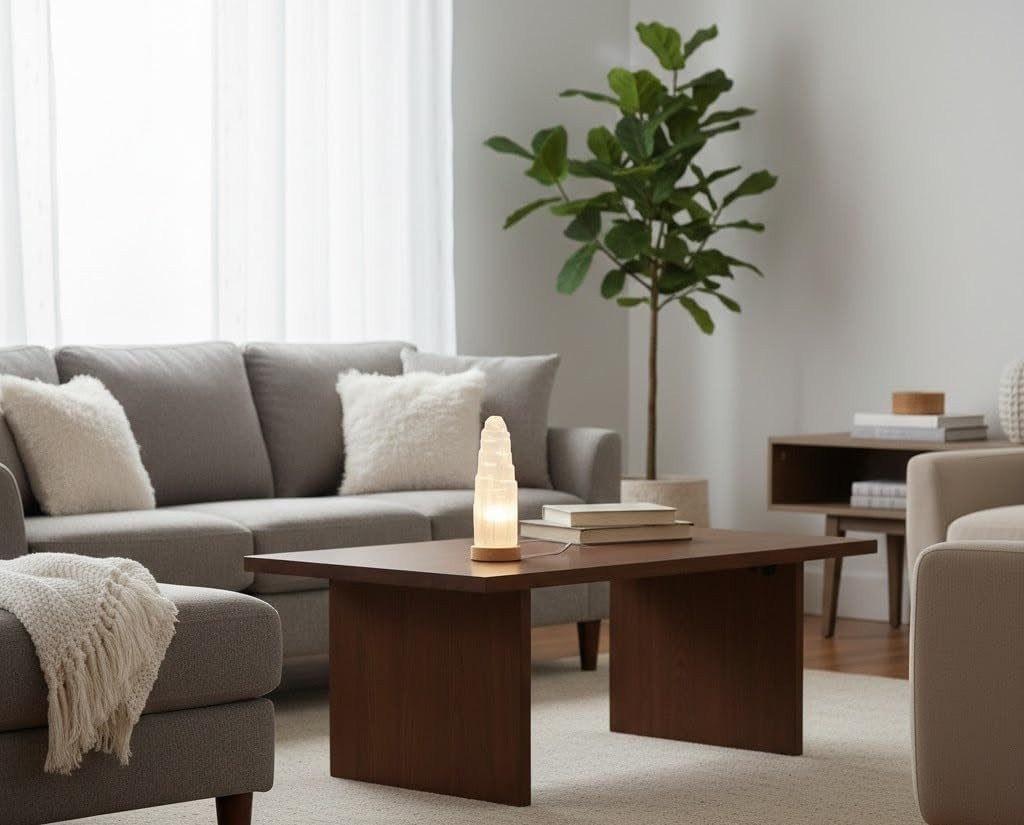 Heimtex LED Schreibtischlampe Selenit-Kristalllampe – Weiße USB-LED-Selenitlampe in 3 Größen