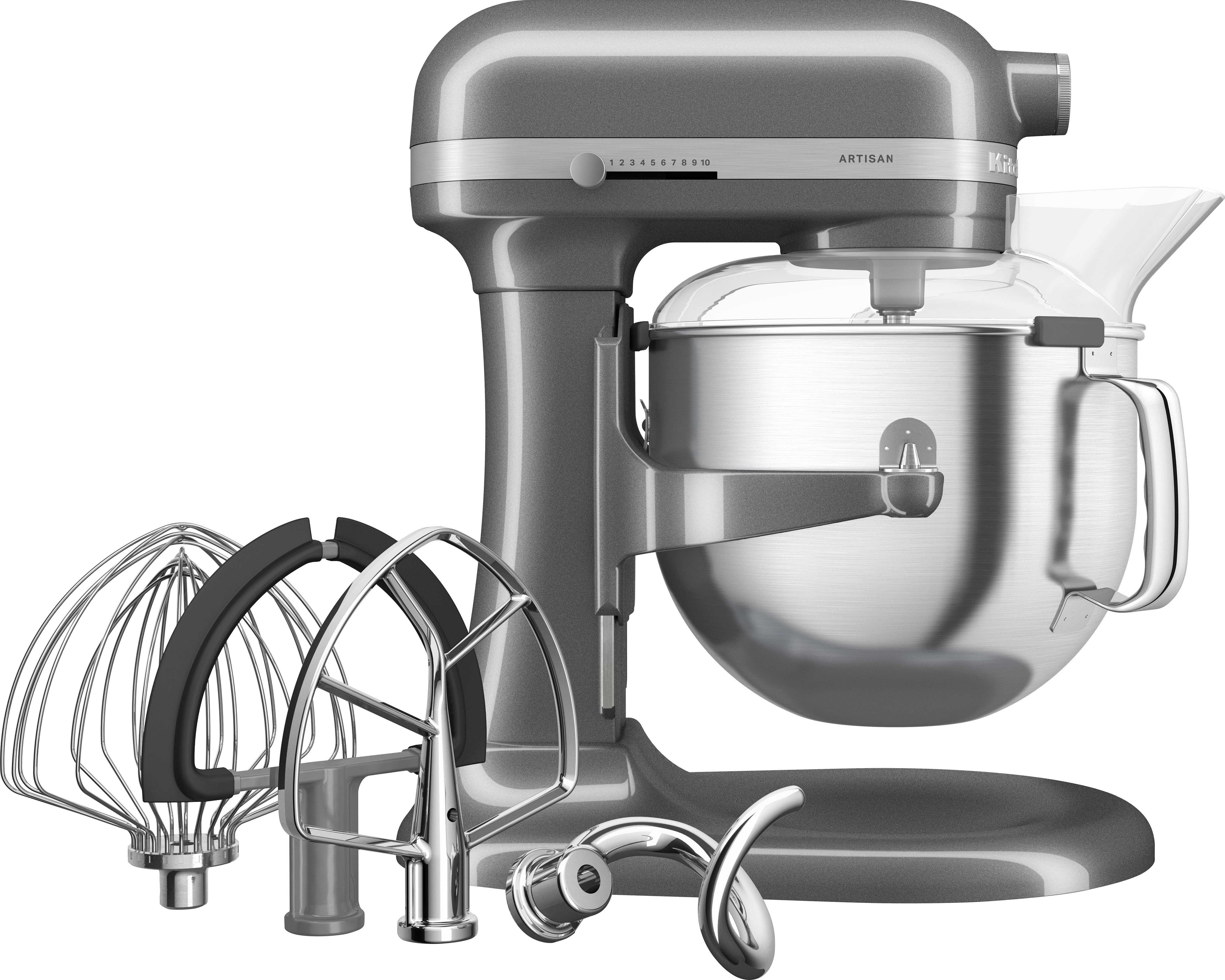 KitchenAid Küchenmaschine 5KSM70SHXEMS Medaillon Silber, 375 W, 6,6 l Schüssel