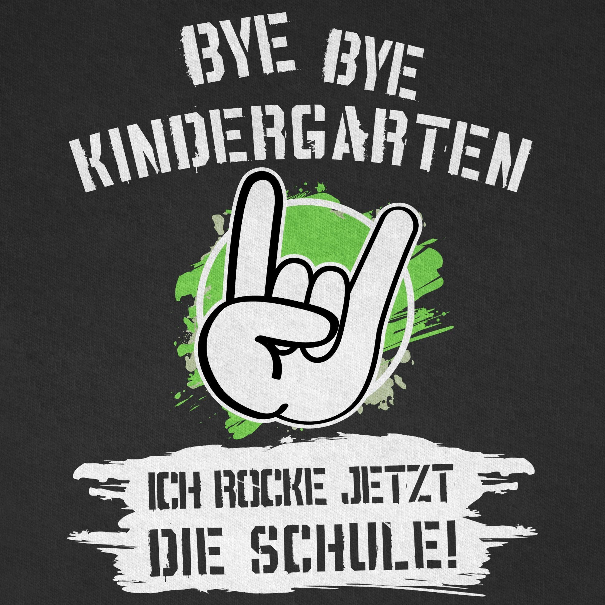 Shirtracer T-Shirt Bye Schule jetzt die Bye Junge 01 rocke Schulanfang Einschulung Geschenke ich Kindergarten Schwarz