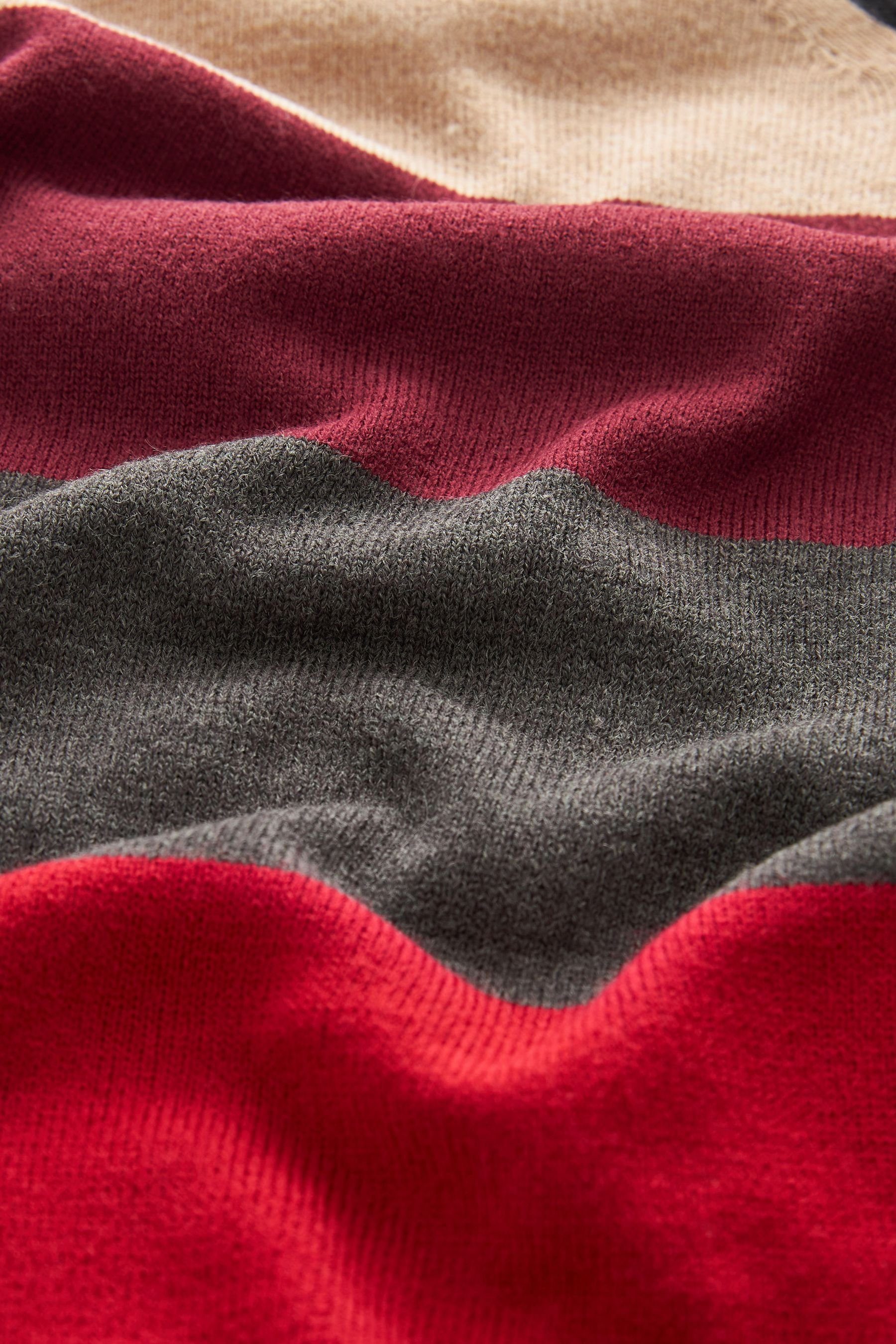 Black/Red V-Ausschnitt Next mit Bequeme (1-tlg) Longpullover Stripe Tunika