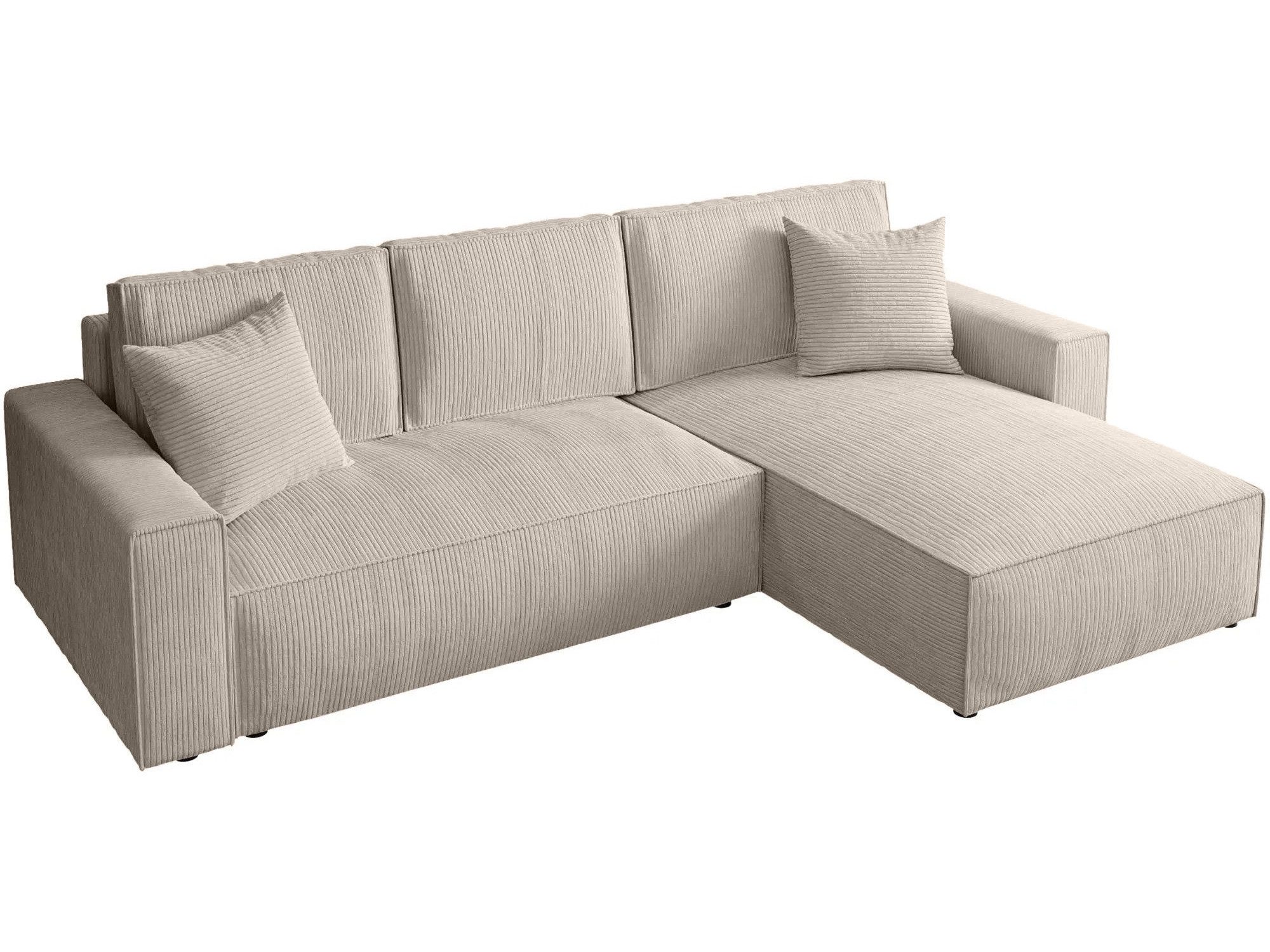 Beautysofa Ecksofa mit Schlaffuntion PARYS, mit Bettkasten und universelle Ottomane, Flappbar im modernen Design