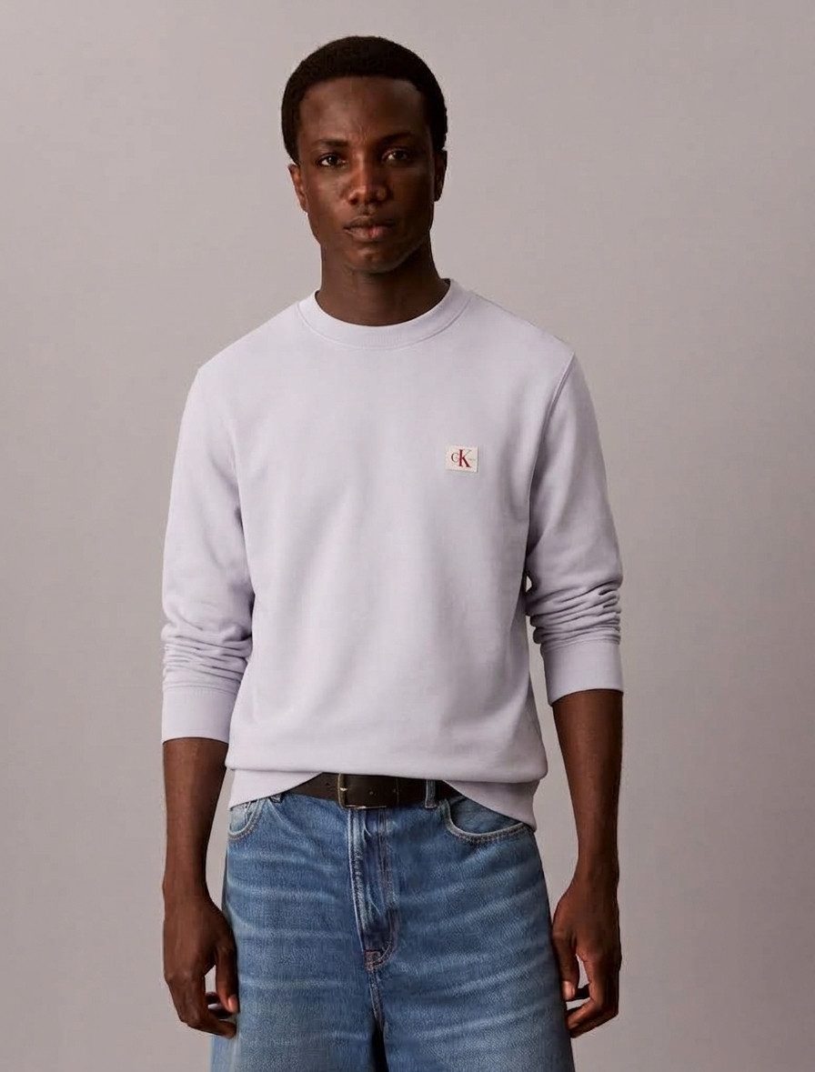 Calvin Klein Jeans Sweatshirt 400GSM TRRY BDG CRWN Mit Rundhalsausschnitt