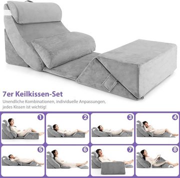 KOMFOTTEU Keilkissen 7-teiliges orthopädische Keilkissen-Set, mit waschbarem Bezug