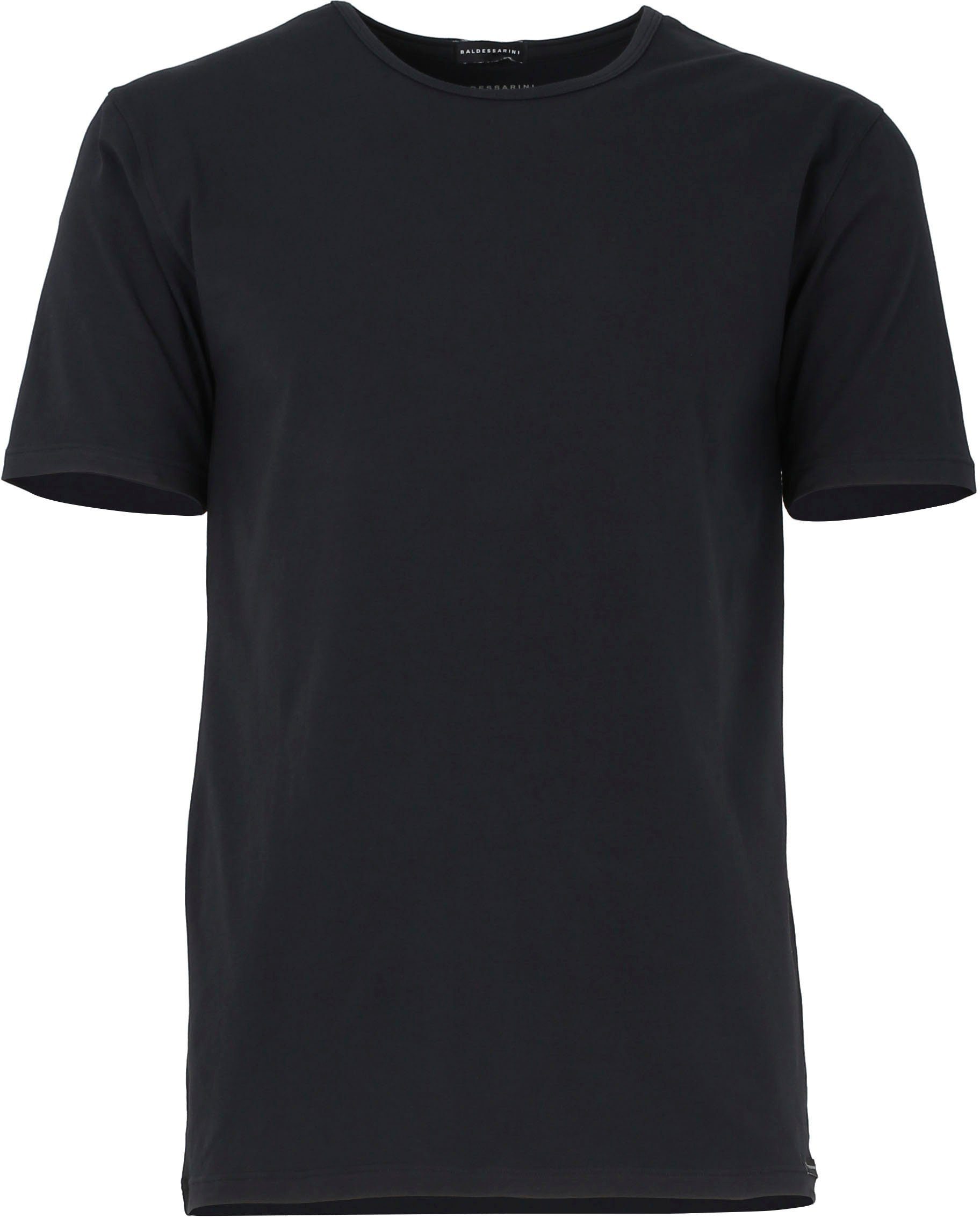 BALDESSARINI T-Shirt Shirt, 1/2, Rundhal schwarz-dunkel-uni