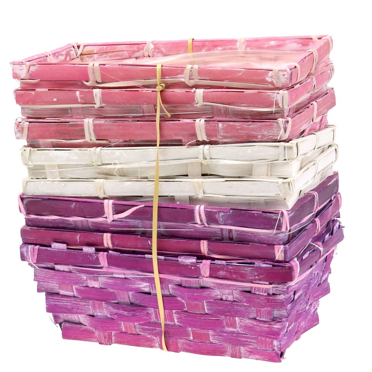 Florists Products Dekokorb Spankorb eckig 8er Set - Dekokorb Pflanzkorb Blumenkorb in, 8 Stück