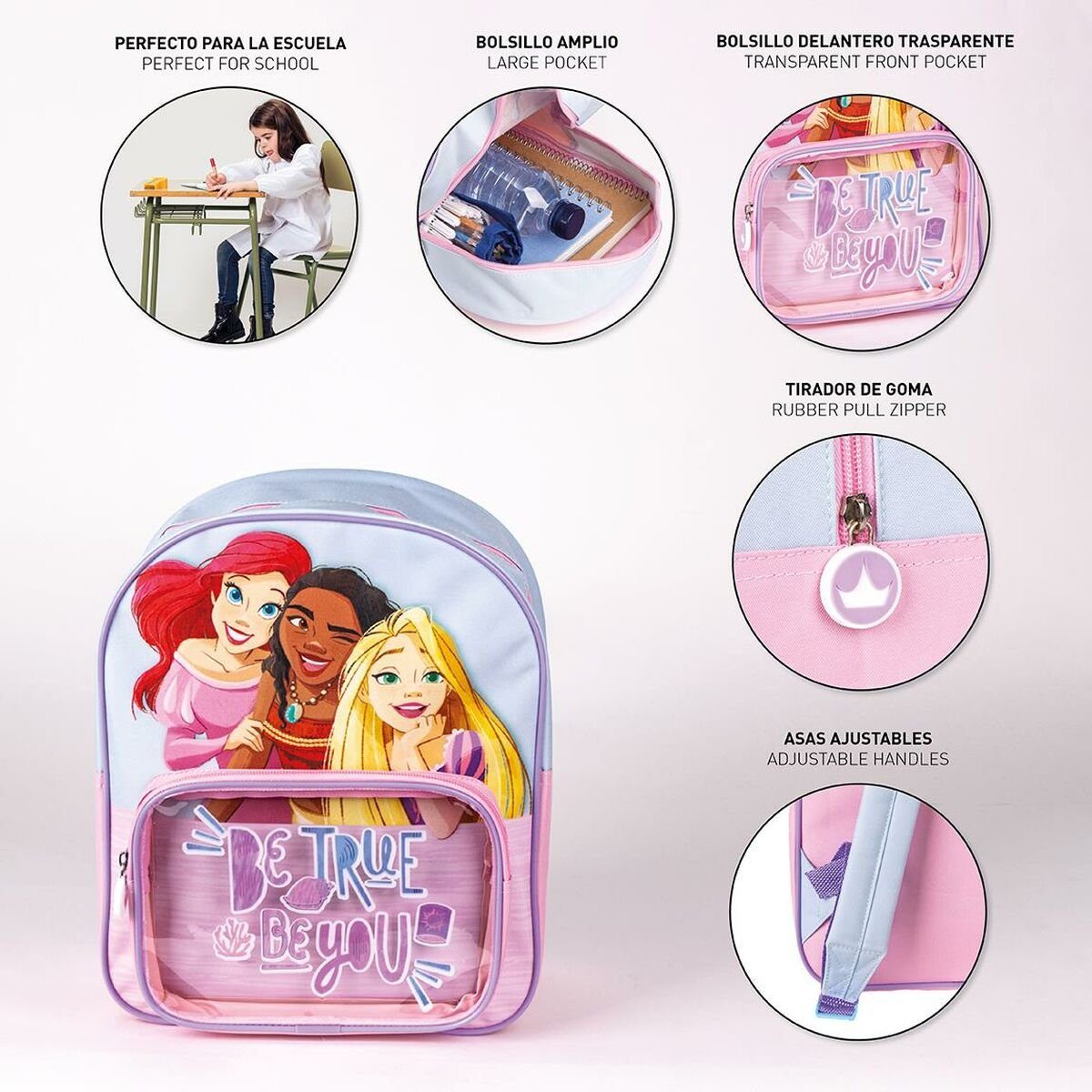 Disney Durchsichtig Princesses Disney Hellblau Kinder-Rucksack Rucksack Princesses