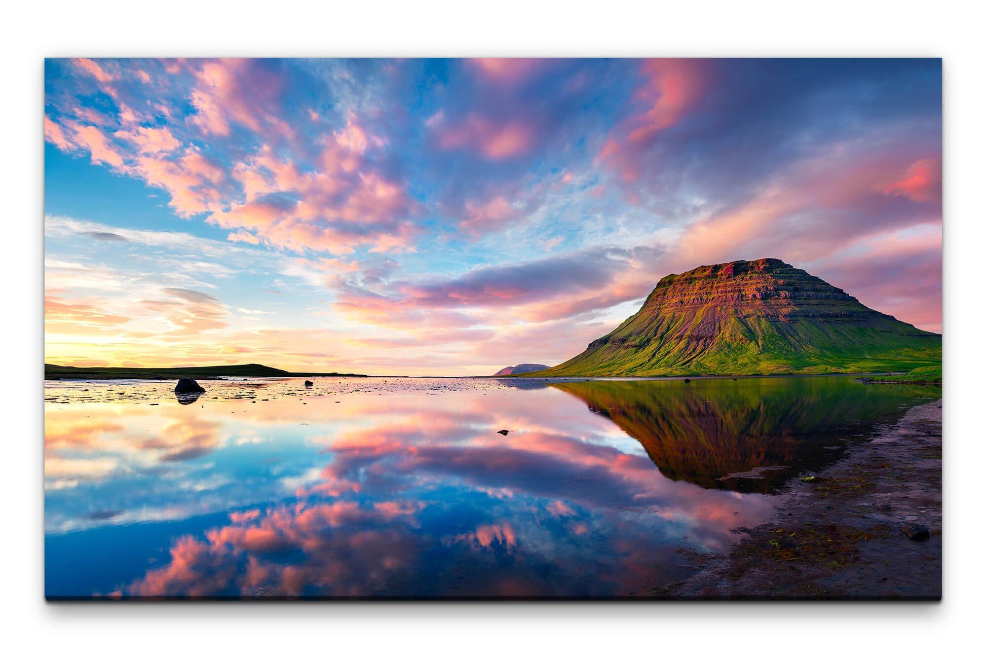Leinwandbild Bilder XXL Berg und Wasser Wandbild auf Leinwand