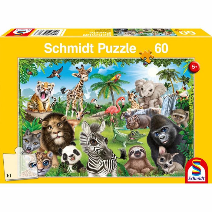 Schmidt Spiele Puzzle Animal Club Wildtiere 60 Teile 60 Puzzleteile