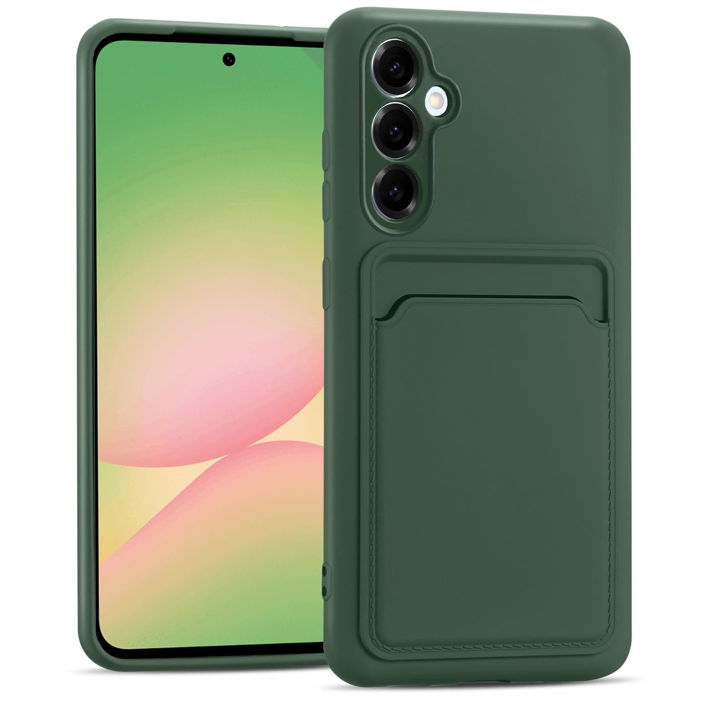 CoolGadget Handyhülle Schutzhülle mit Kartenfach für Samsung Galaxy A56 5G, Silikon Case Slim TPU Cover Tasche mit Aufbewahrung EC Karte Ausweis