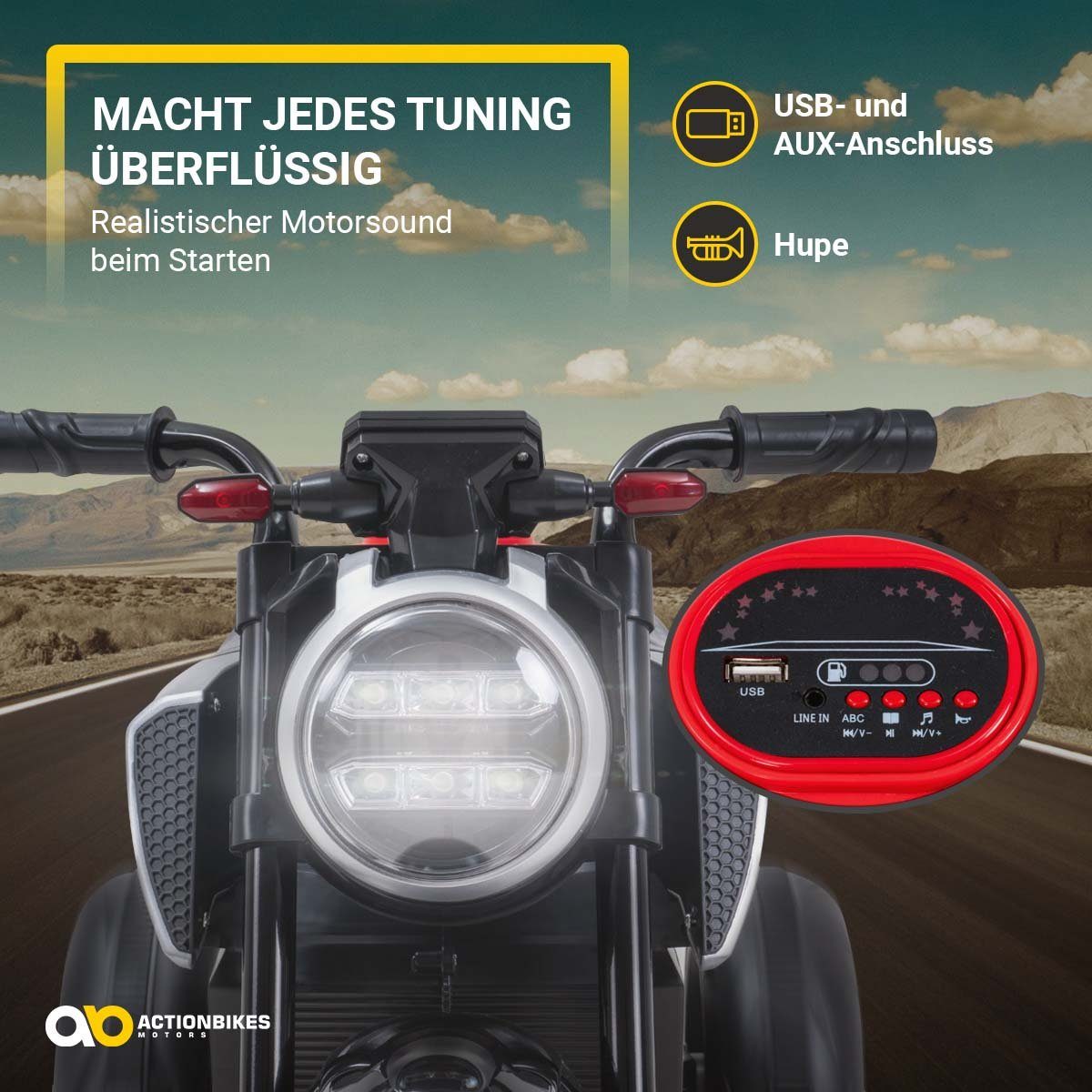 Actionbikes Motors Elektro-Kindermotorrad BAH1988 Cruiserbike - Elektro Mot günstig online kaufen