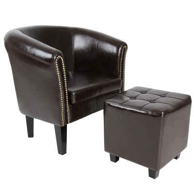 MIADOMODO Chesterfield-Sessel Chesterfield Sessel Hocker Loungesessel Clubsessel Cocktailsessel