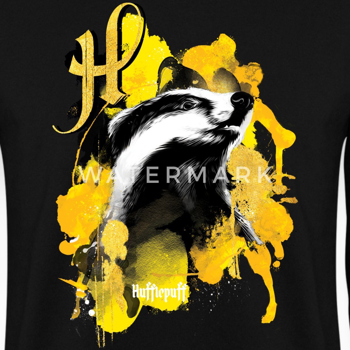 Spreadshirt Sweatshirt Harry Potter Haus Hufflepuff Dachs Unisex Pullover (1-tlg)