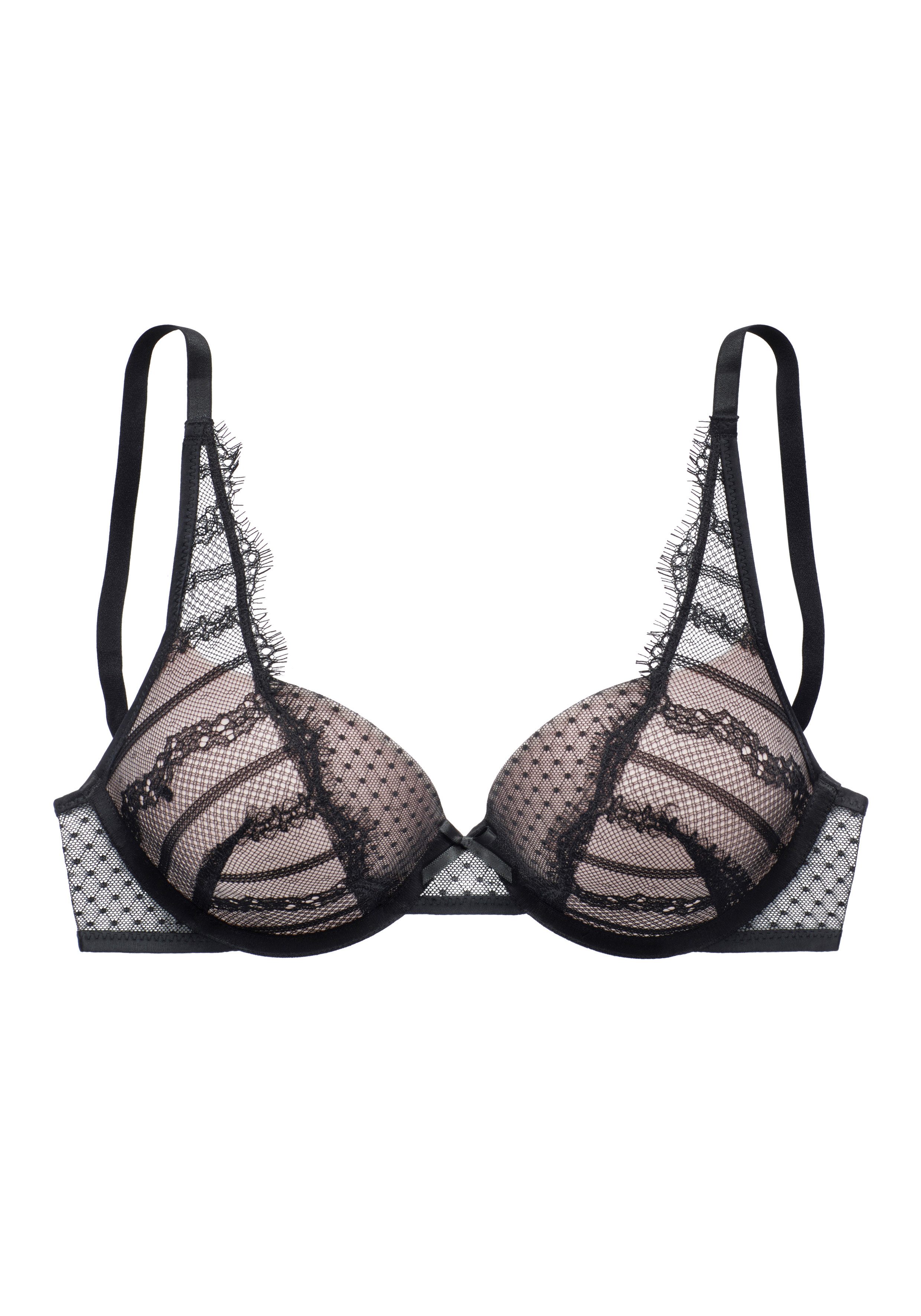 LASCANA Schalen-BH, BH mit Bügel, Spitzen-BH im High-Apex-Design als Dessous-Set kombinierbar, sexy Unterwäsche, sexy Dessous. € 34,99