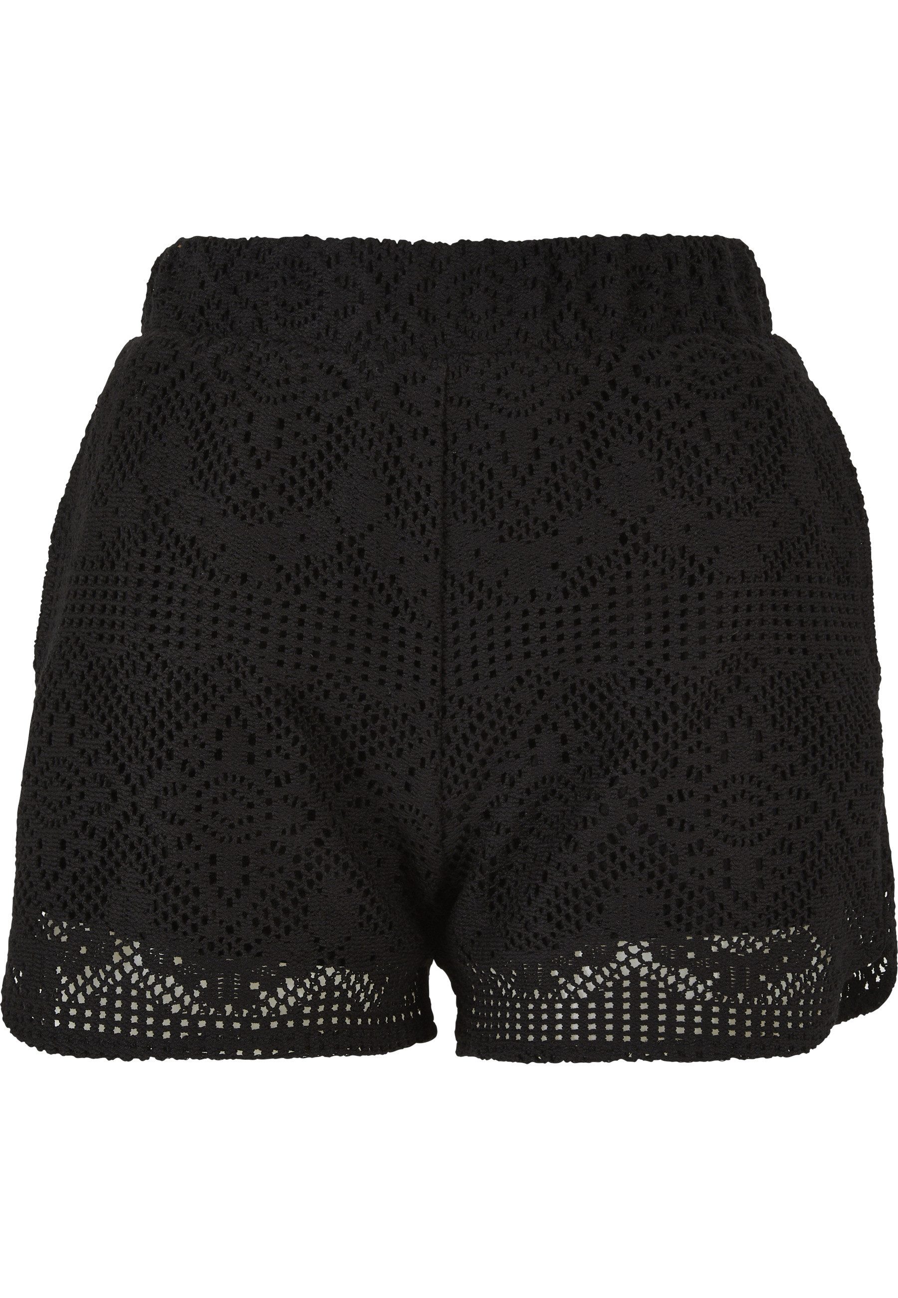 Stoffhose Urban Classics Damen Ladies Crochet Lace Resort Shorts