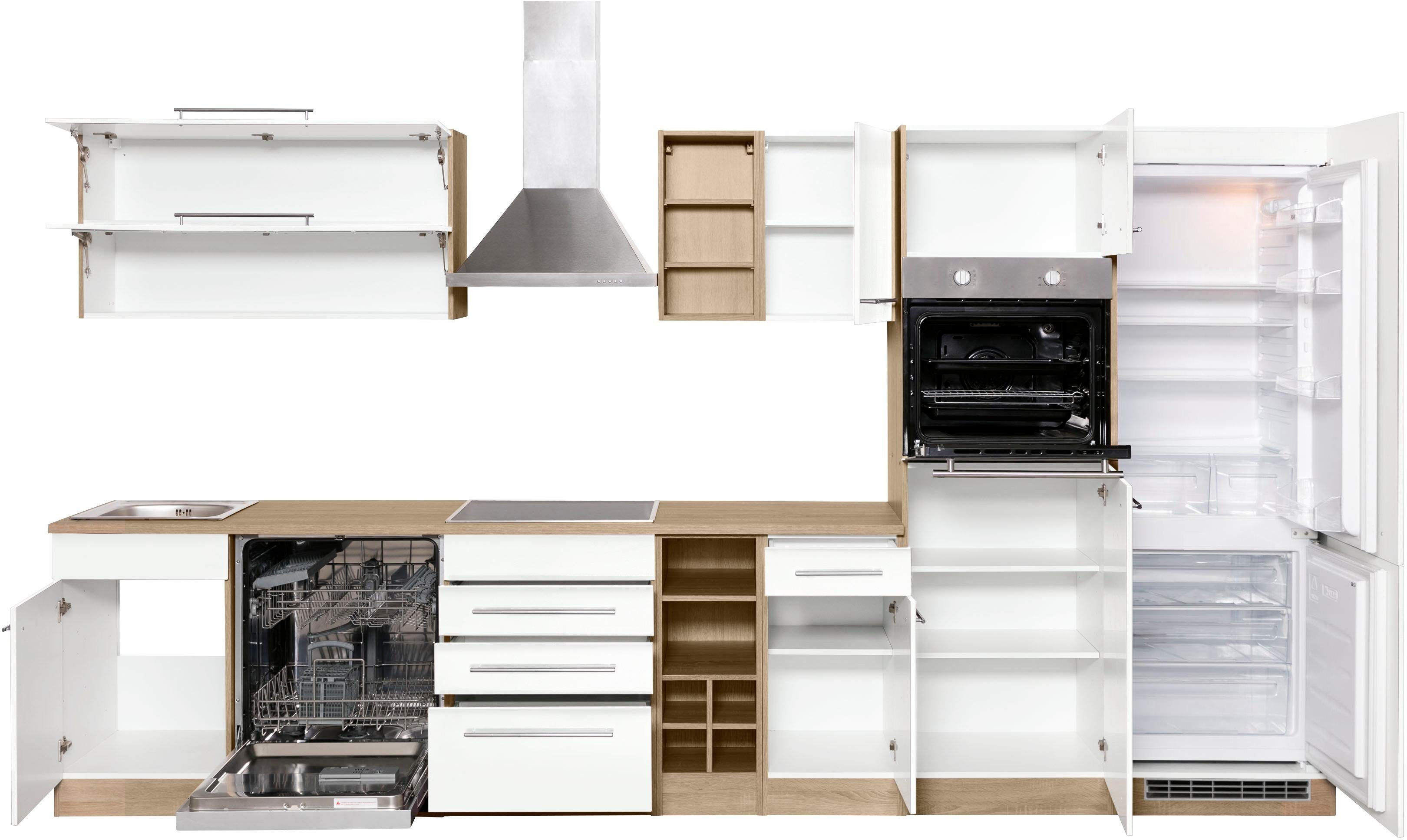 KOCHSTATION Küchenzeile KS-Eton, mit E-Geräten, Breite 360 cm