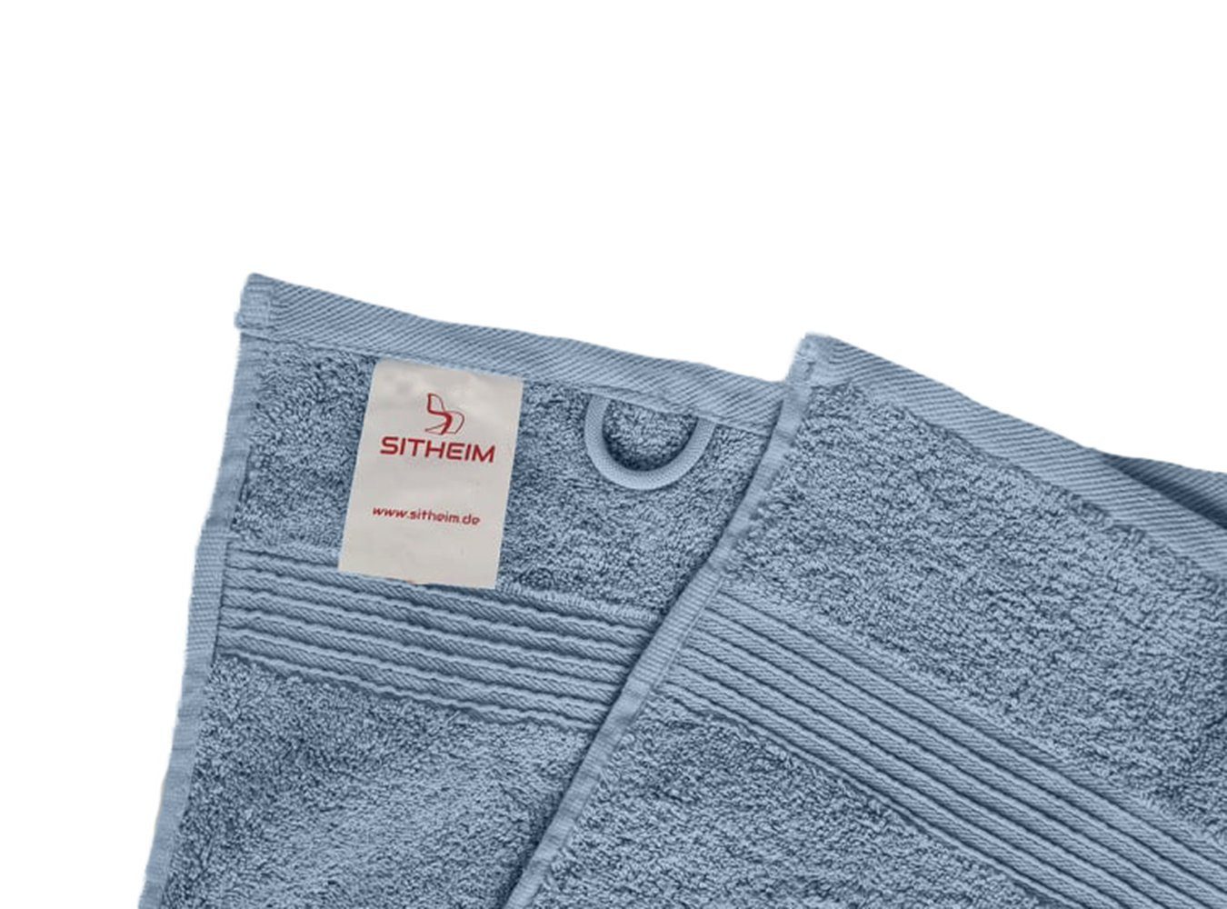 4-teiliges LINE (4-tlg), 100% Baumwolle 100% GIZA Sitheim-Europe ägyptischer premium Handtuchset, Baumwolle, Set Handtücher Handtuch Babyblau aus Baumwolle ägyptische