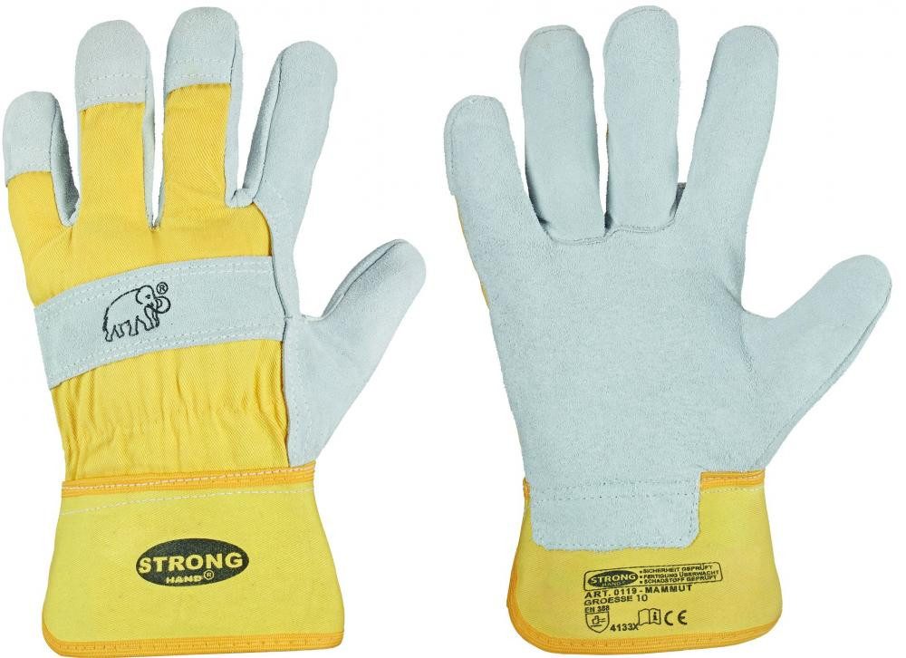 Stronghand Leder-Arbeitshandschuhe Handschuhe Rindspaltleder Arbeitshandschuh 12er Pack