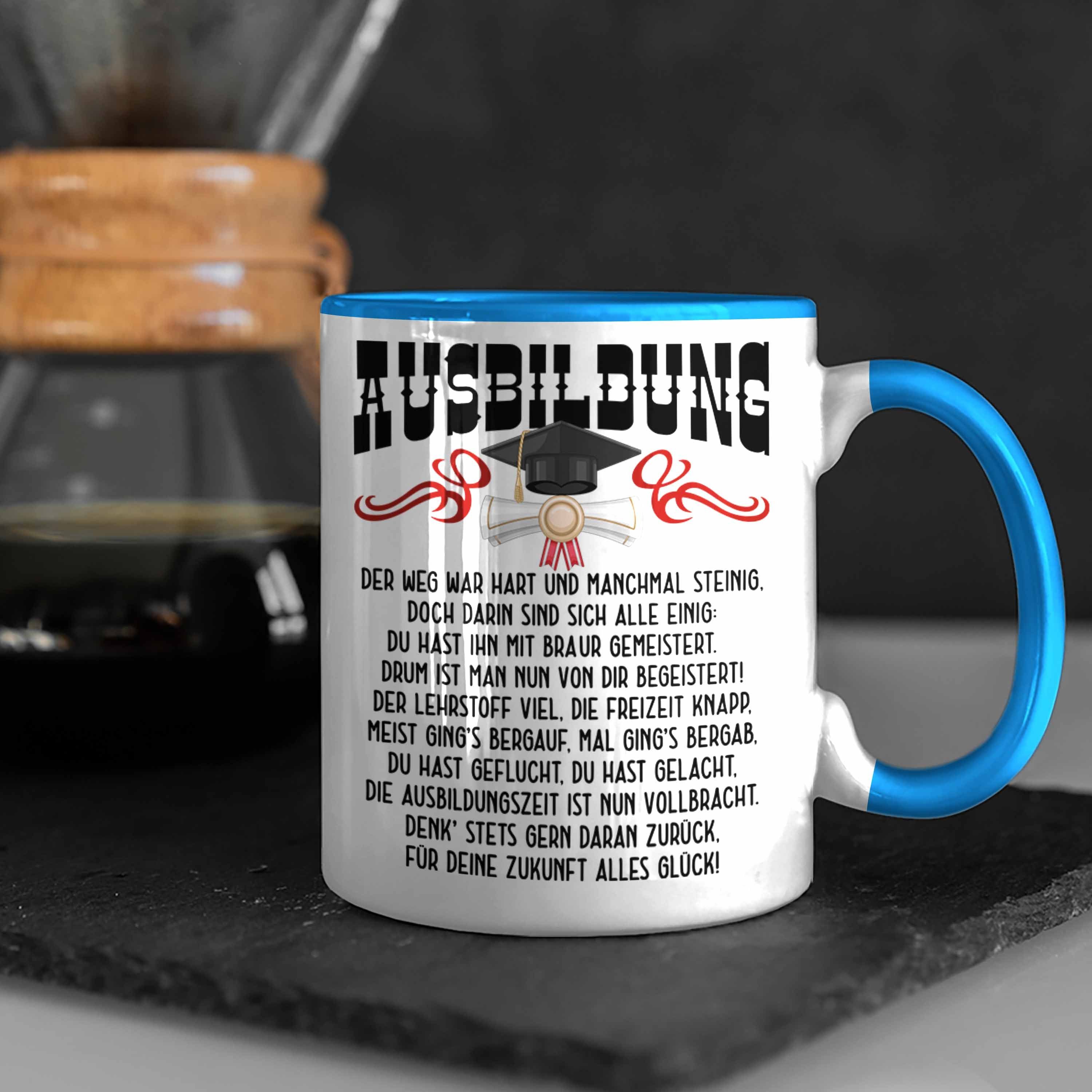 Geschenk Blau Trendation Ab Tasse Tasse Bestandene Bestanden Ausbildung Geschenkidee Prüfung