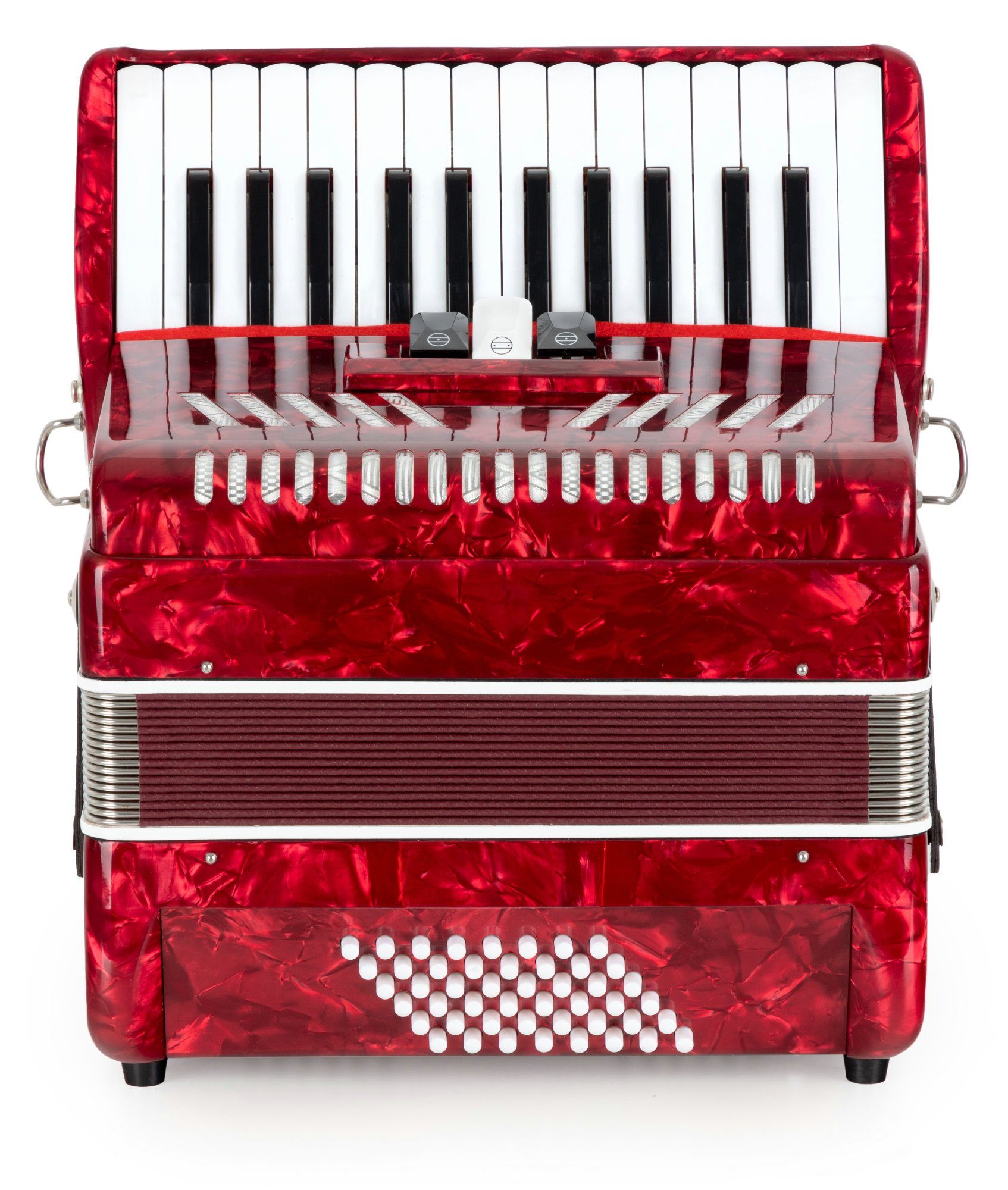 Classic Cantabile Knopf-Akkordeon "Secondo V" - 48 Bass Tastenakkordeon - 2-chörig - 26 Diskanttasten (Kompakt-Set, Inkl. Tasche und Tragegurte), mit Riemen & Rucksack-Tasche