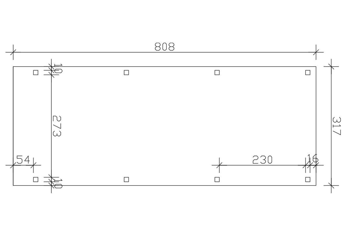 mit cm 273 Fichtelberg, 317x808 cm, Schindeln Einzelcarport Skanholz Einfahrtshöhe, roten BxT: