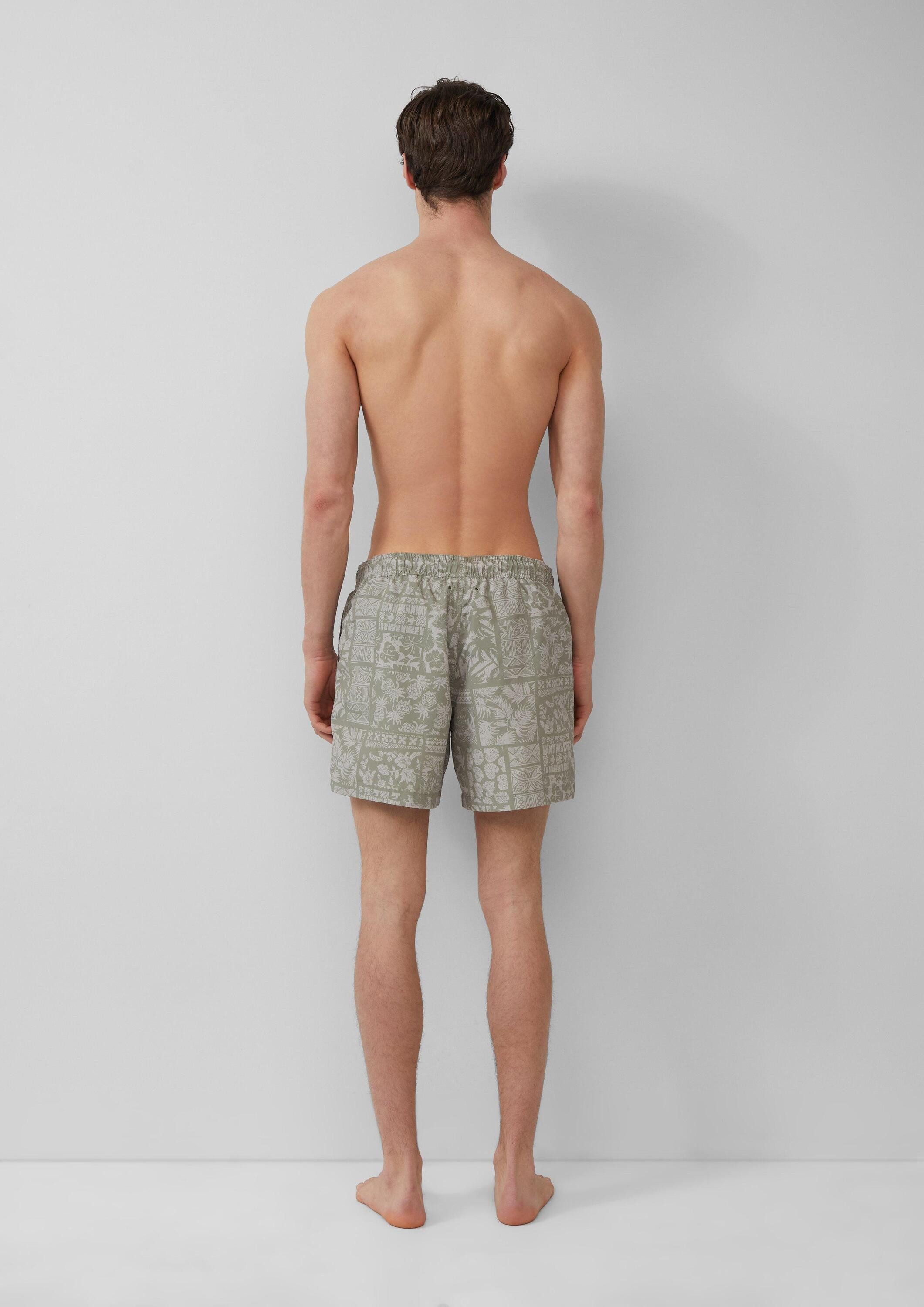 s.Oliver Badehose Badehose Badeshorts mit All-over-Print und Eingrifftaschen