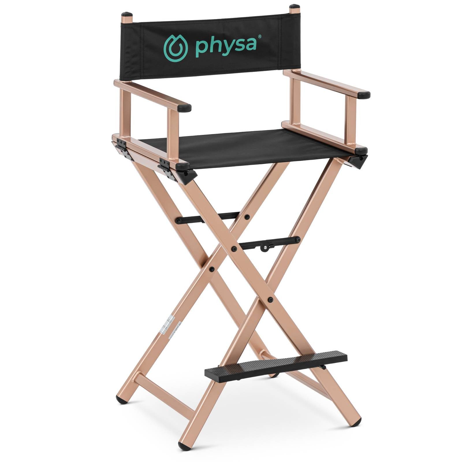 Physa Drehstuhl Make-up-Stuhl mit Fußstütze faltbar roségolden Schminkstuhl