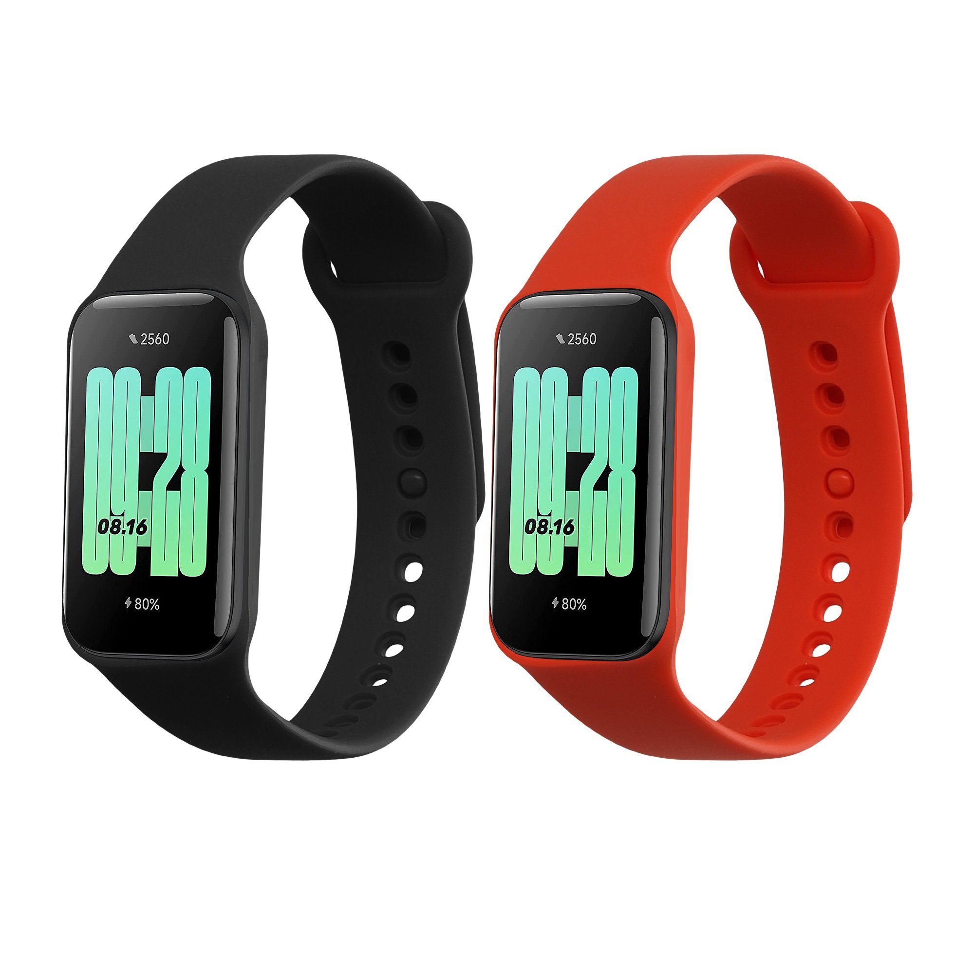 kwmobile 2x Uhrenarmband für Xiaomi Redmi Smart Band 2 Armband Smartwatch, 2-tlg., Fitnesstracker Band Set aus TPU Silikon - Ersatzarmband Smartwatch