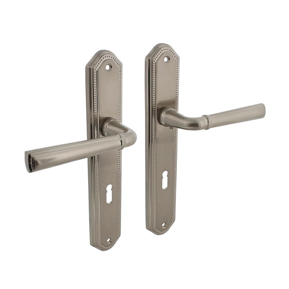 MS Beschläge Türbeschlag Langschildgarnitur Nickel matt Türdrücker Türgriff günstig online kaufen