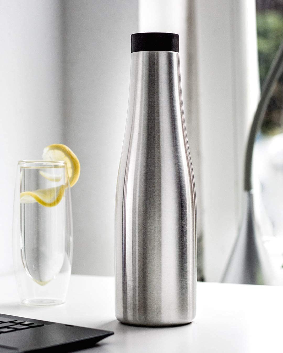 BOHORIA Isolierkanne BOHORIA® Thermosflasche AGUA 900ml - Thermoskanne - Kanne Edelstahl