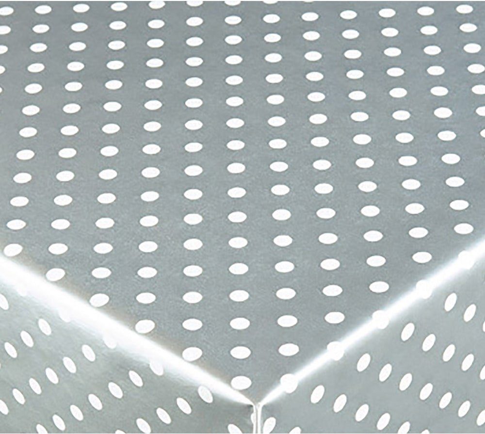 matches21 HOME & HOBBY Tischdecke Tischdecke In- Outdoor Punkte Vlies grau weiß 130x160 cm (1-tlg)