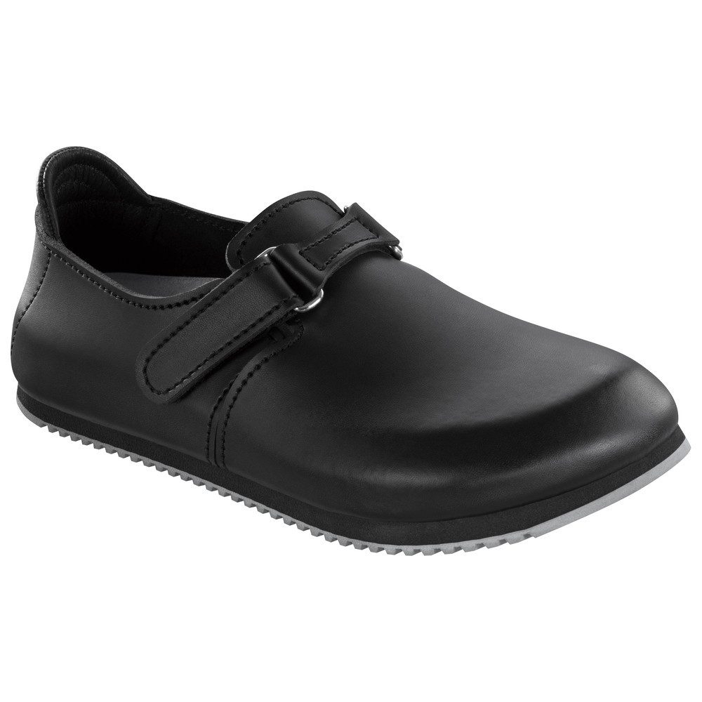 Clog Linz Superlauf, Naturleder, schwarz Pantolette