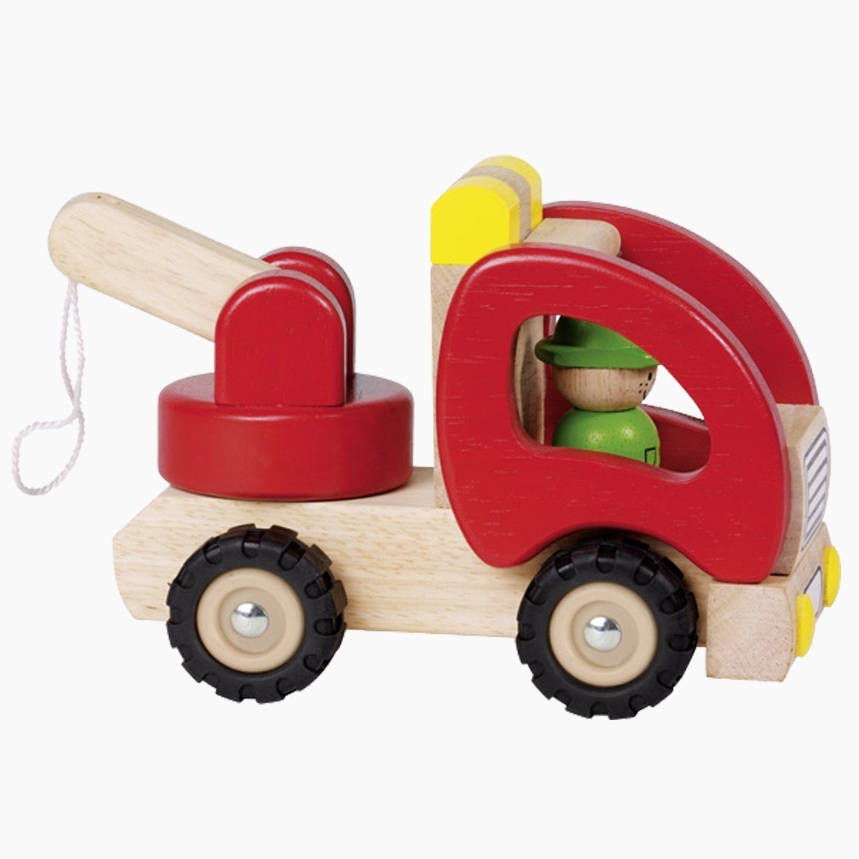 goki Spielzeug-Abschlepper Abschleppwagen Roter Engel, (Set, packung), Massivholz, erstklassige Verarbeitung