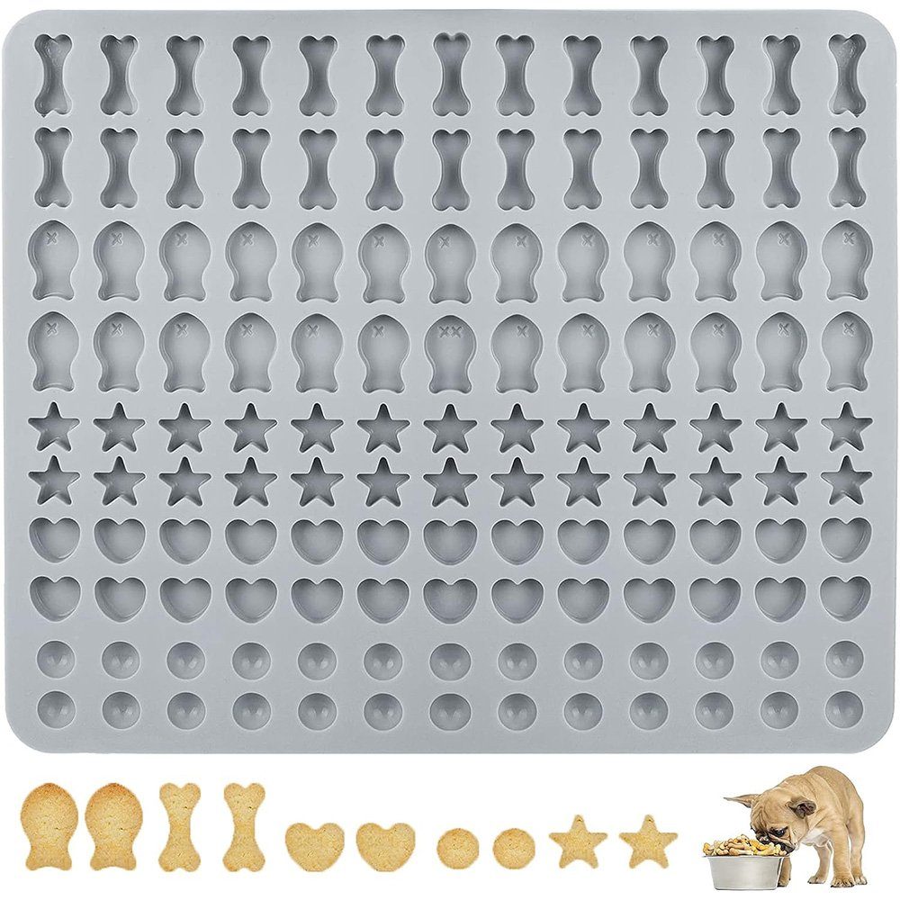 zggzerg Backmatte Backmatte Hundekekse, Silikon Backform für Hundekekse und Leckerlis Grau
