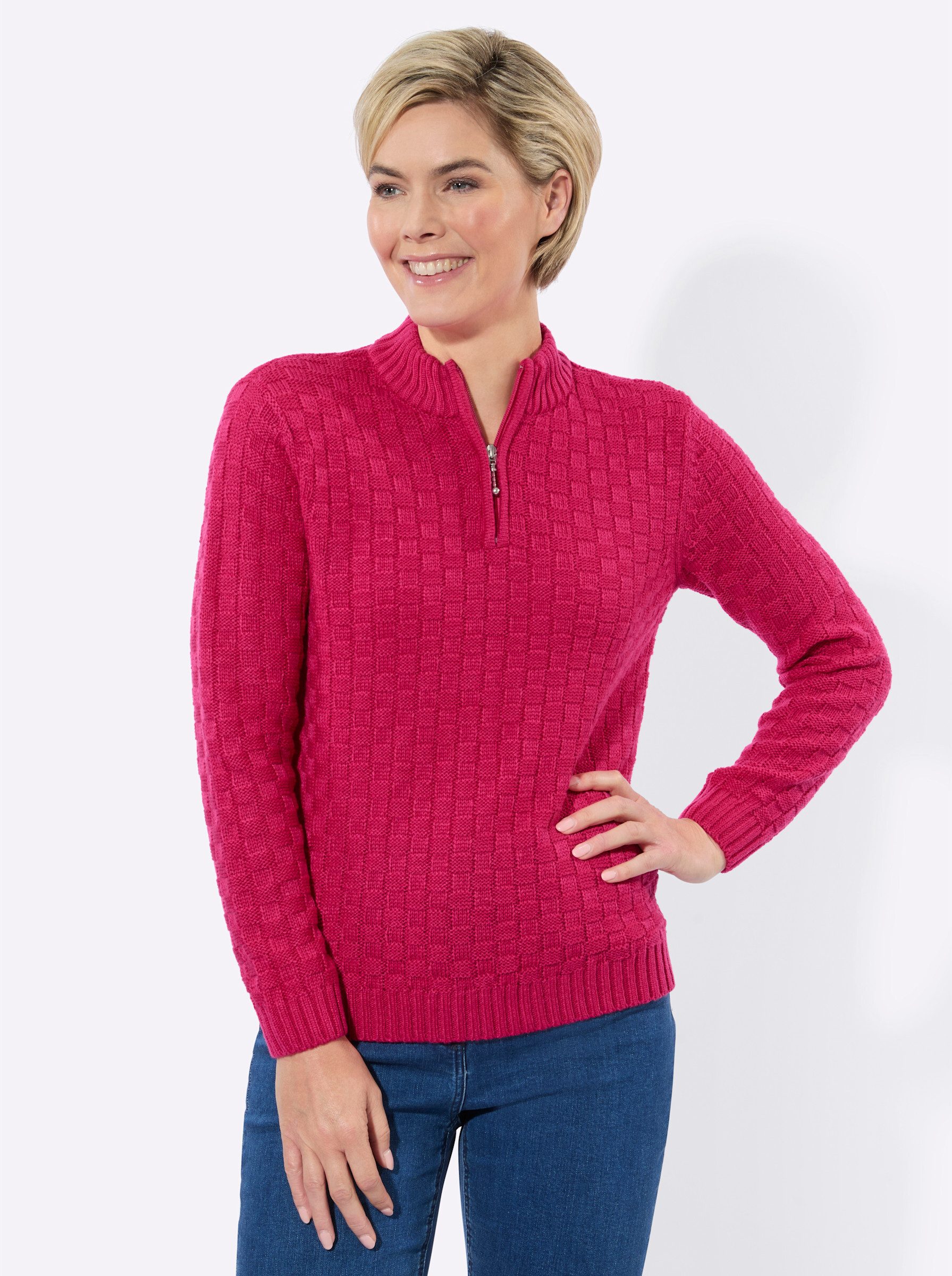 Witt Strickpullover Strickpullover Langarm Strukturstrick