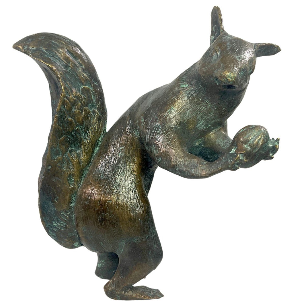 Bronzeskulptur mit "Eichhörnchen Gartenfigur Rottenecker IDYL Eichel"