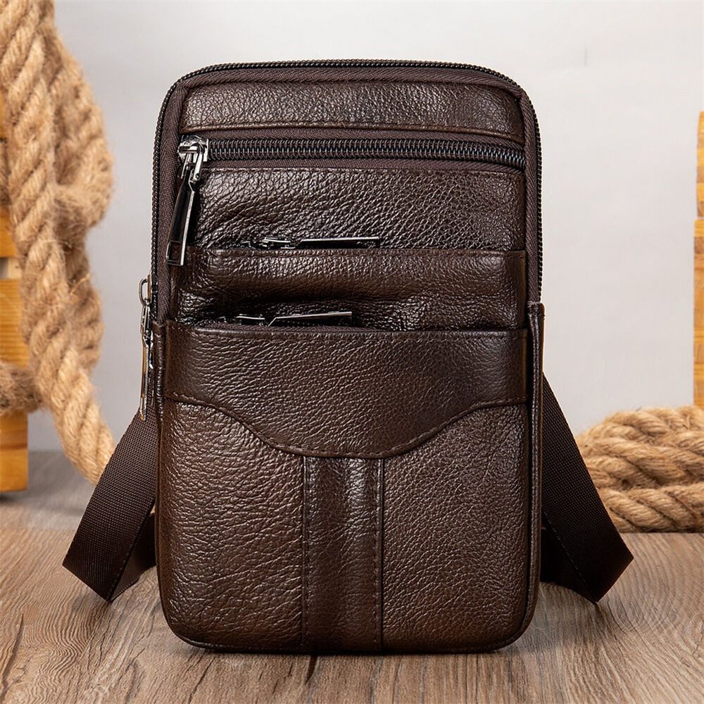 YUBRO-STUDIO Umhängetasche Herren Leder Umhängetasche Mehrfach-Taschen günstig online kaufen