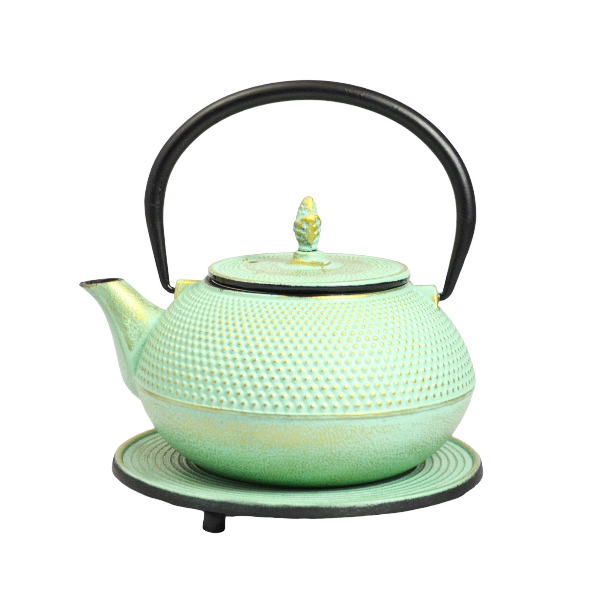 JA-UNENDLICH Teekanne Basic blau, 1.2 l, aus Gusseisen handgefertigt im Sandgussverfahren, innen emailliert