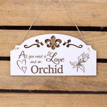 Dekolando Hängedekoration Orchidee Deko 20x10cm All you need is Love