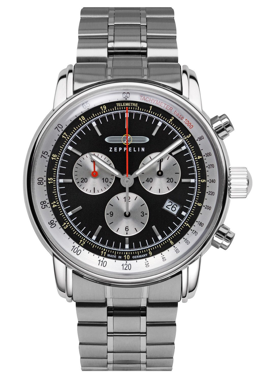 ZEPPELIN Quarzuhr LZ 14 Marine Chronograph Stahl/Schwarz