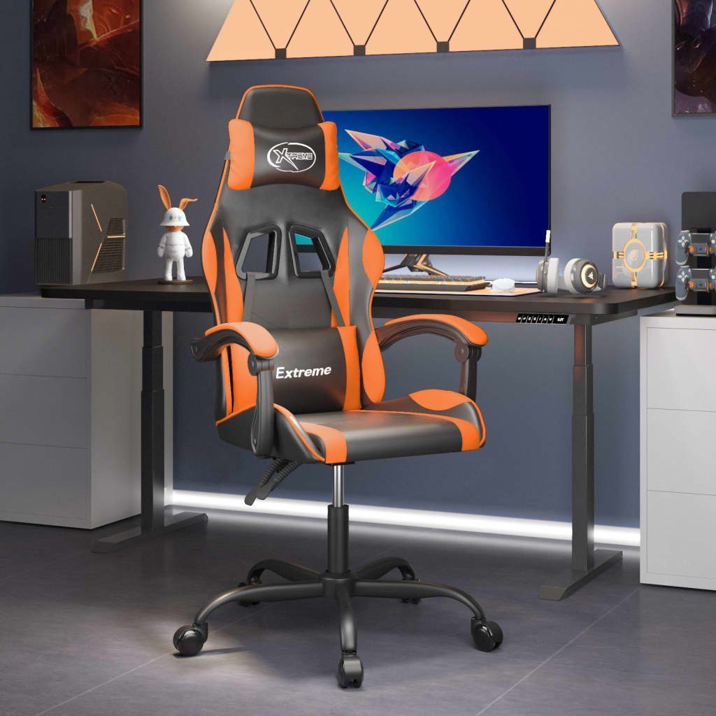 vidaXL Gaming-Stuhl Gaming-Stuhl Drehbar Schwarz und Orange Kunstleder (1 St) Schwarz und Orange | Schwarz und Orange