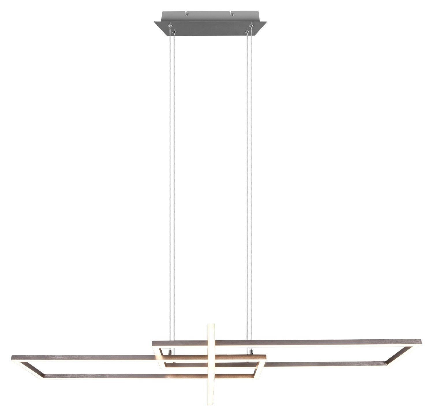 TRIO Leuchten LED Pendelleuchte SALINAS, 1-flammig, Nickelfarben, Metall, Dimmfunktion, LED fest integriert, Warmweiß, Hängeleuchte, Hängelampe
