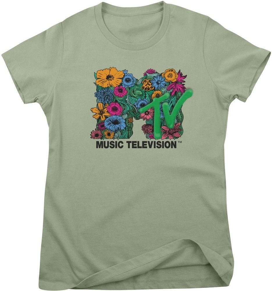 MTV T-Shirt MTV Flower Bouquet Logo Girly Tee