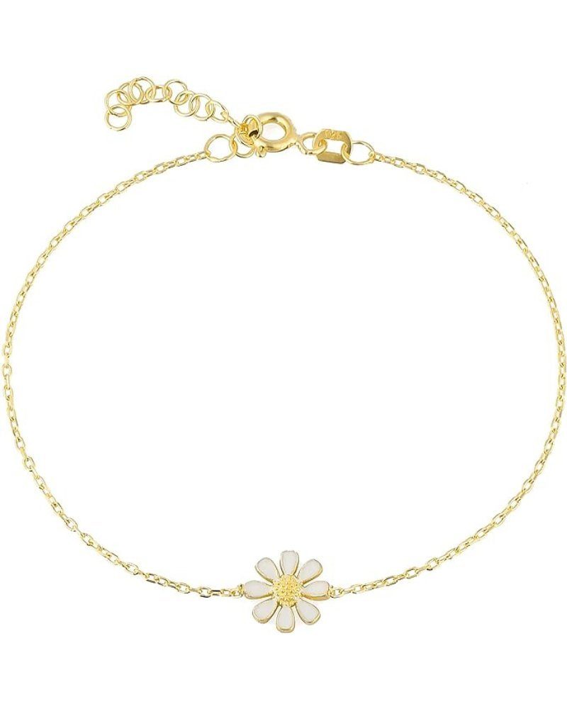 Einzelstück Armband Einzelstück® Armband Daisy mit Gänseblümchen I, mit Zirkonia Gold