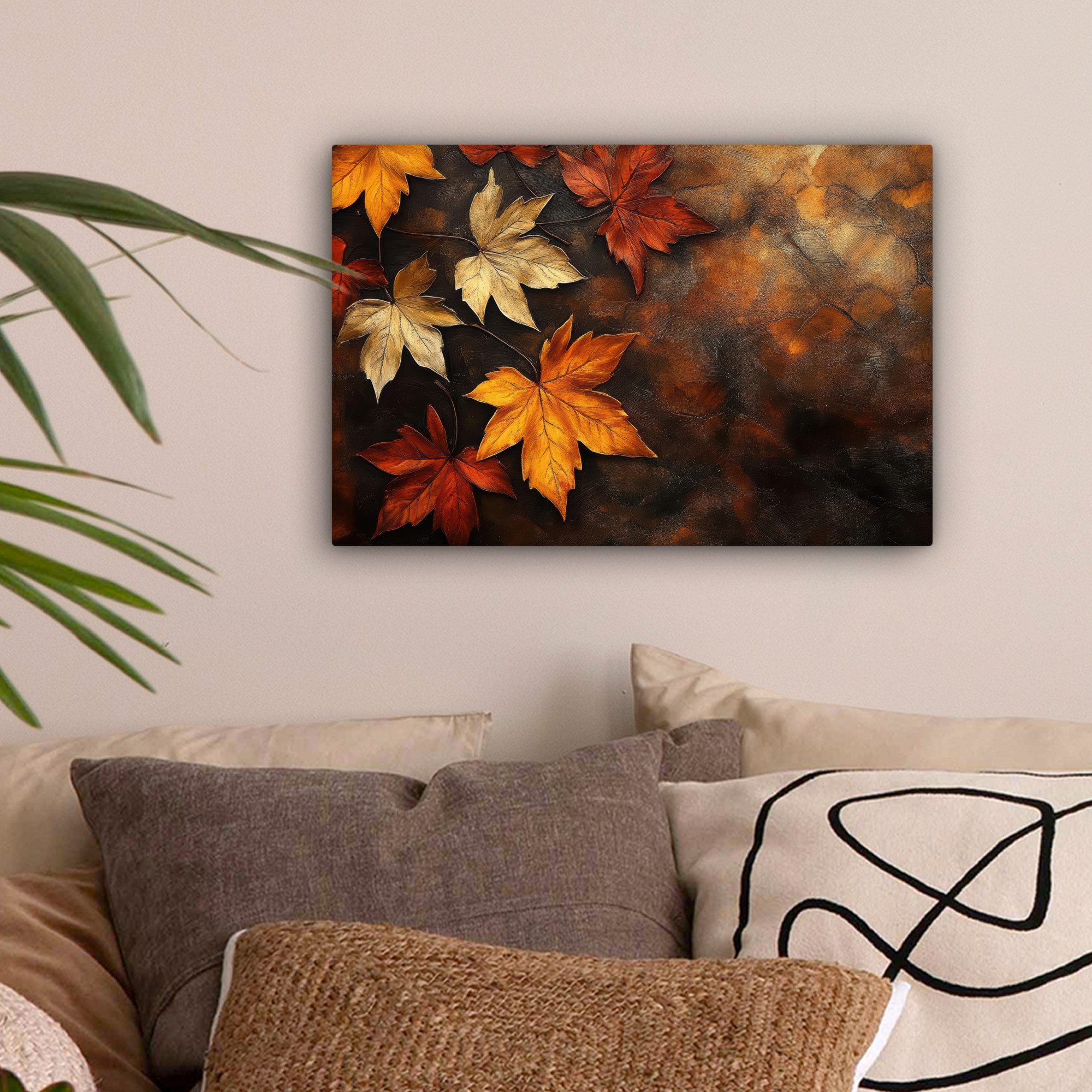 OneMillionCanvasses® Leinwandbild Herbstblätter - Braun - günstig online kaufen