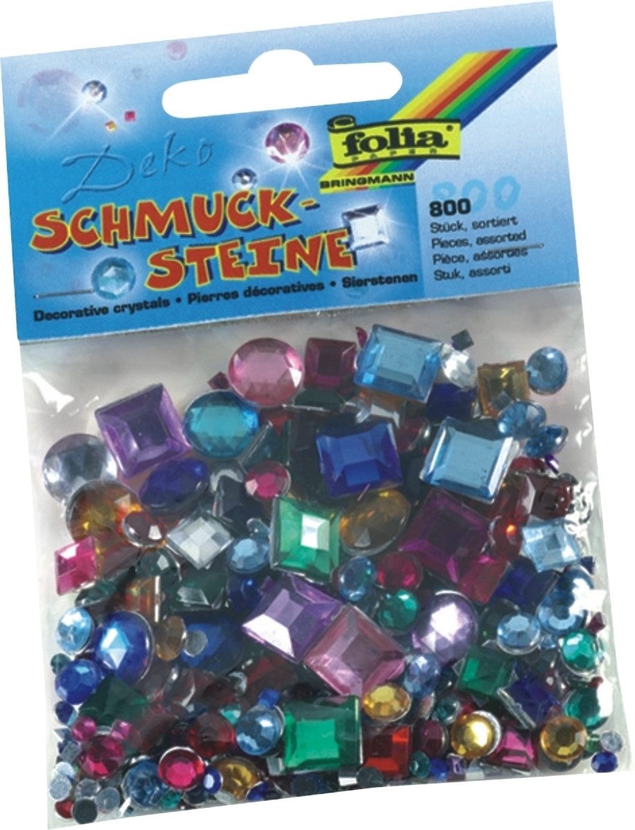 Bastelfilz Schmucksteine sortiert VE=800 Stück.